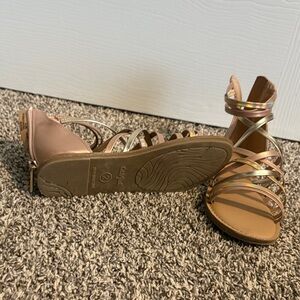 Cat & Jack Tan and Gold Kids Sandals